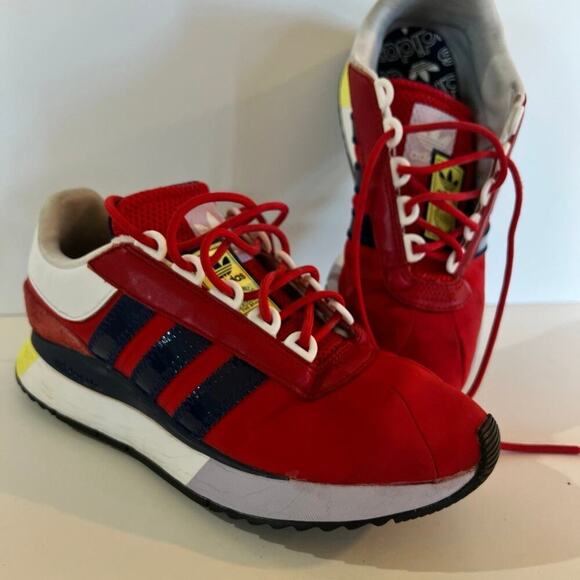 Adidas sneakers, women's size 8 1/2, red running shoes - Picture 1 of 12